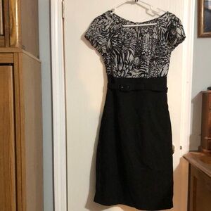 Roulette Elegant Black and White Women's Dress #6043